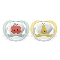 Pacifiers Ultra Air Happy 0-6m with Apple and Pear design