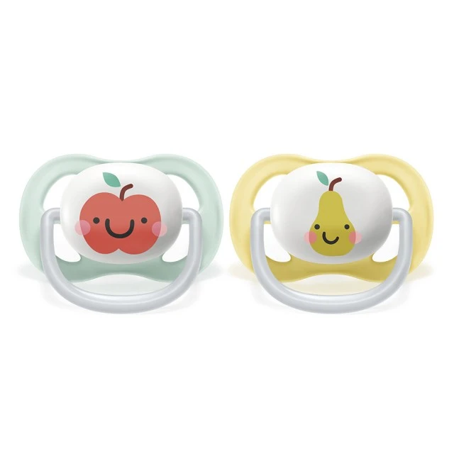Pacifiers Ultra Air Happy 0-6m with Apple and Pear design