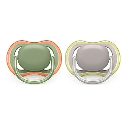 Pacifiers Ultra Air 6-18m green and gray