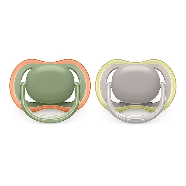 Pacifiers Ultra Air 6-18m green and gray