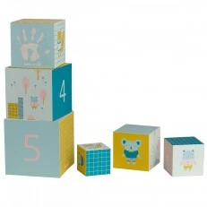 Tower Cubes with Crayon Prints