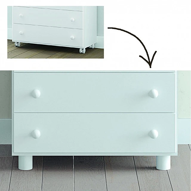 MICUNA Legs for chest with bath and changer CP-1190, White