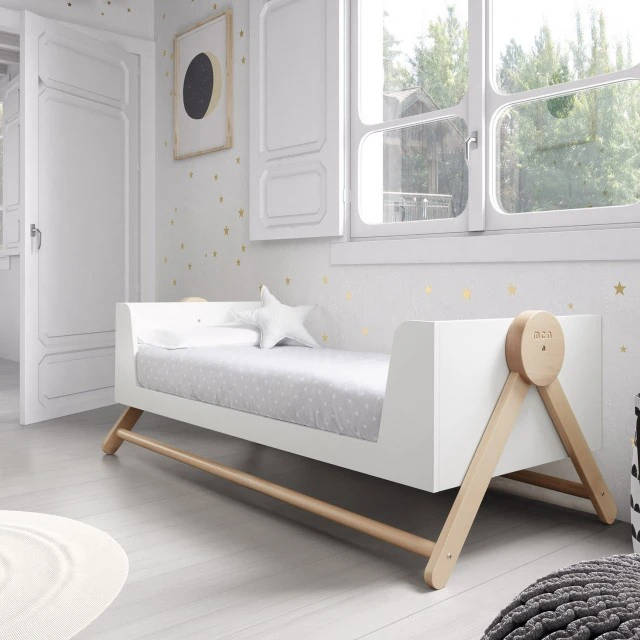 MICUNA Transforming children’s bed BIG SWING COT, 70/140 cm - white/scandinavian