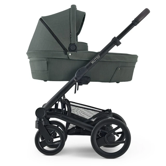 Mutsy NIO Pine Green PACKAGE Chassis with seat + Bassinet for newborn
