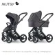 Mutsy EVO Stone Gray PACKAGE Chassis with seat + Bassinet for newborn