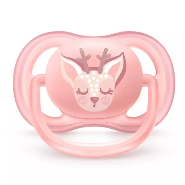 Ultra Air pacifiers 0-6m pink with Deer and Owl decor