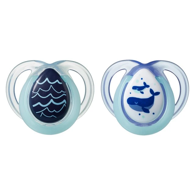 Tommee Tippee Orthodontic pacifiers NIGHT TIME 0-6m, 2 pcs/pack, Whales
