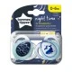 Tommee Tippee Ортодонтични залъгалки NIGHT TIME 0-6м, 2 бр./оп., Китове