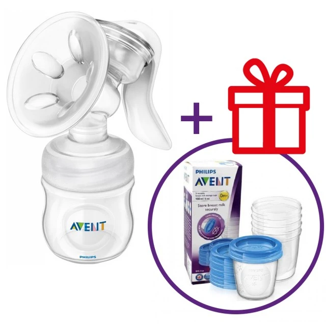 Manual breast milk pump Comfort + GIFT 5 containers VIA SCF330/20+619