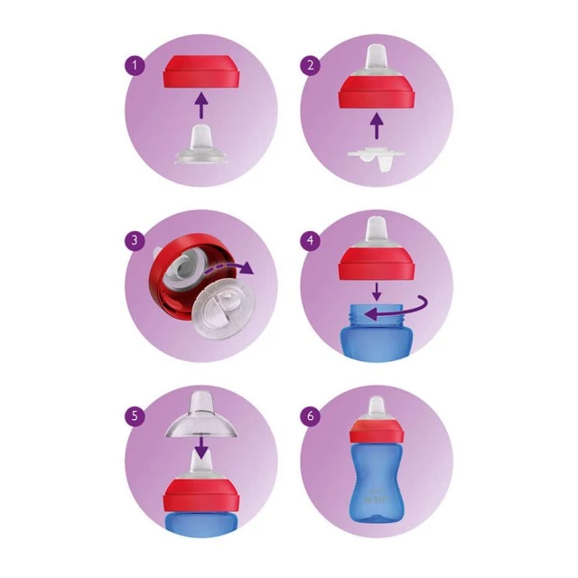 Philips AVENT Non-spill cup with soft spout, 300 ml, 9m+, purple