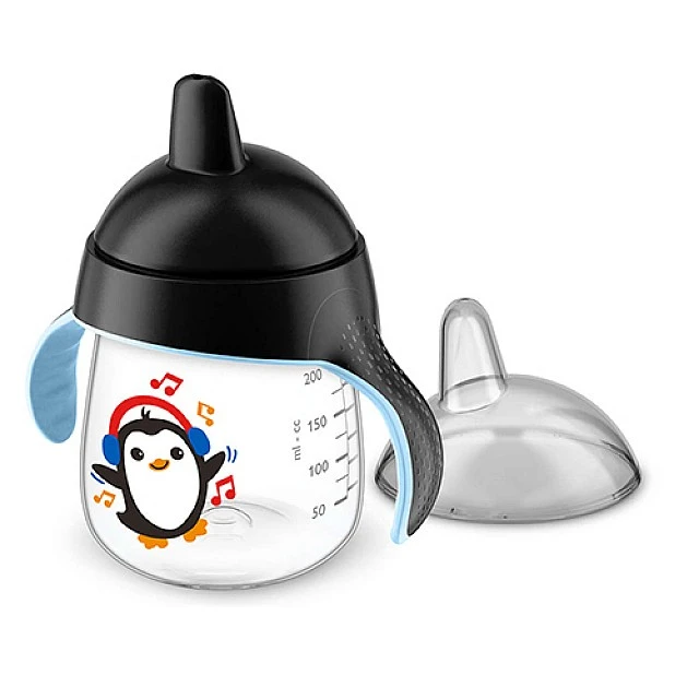 Philips AVENT Non-spill cup with hard tip 260 ml, 12m+, Penguin, black