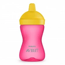 Philips AVENT Non-spill cup with hard spout 300 ml, 18m+, RED