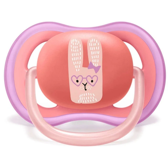 Pacifiers Ultra Air 18m+ with Tiger and Rabbit decor