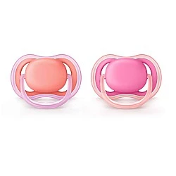 Pacifiers Ultra Air 6-18 m pink and orange 2 pcs./op.
