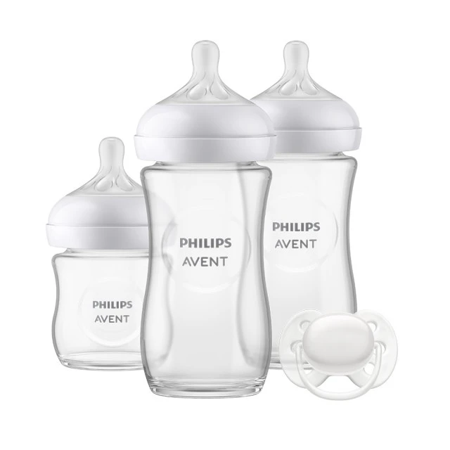 Gift set for baby Natural Response SCD878/11 with 3 glass bottles and a pacifier 0m+