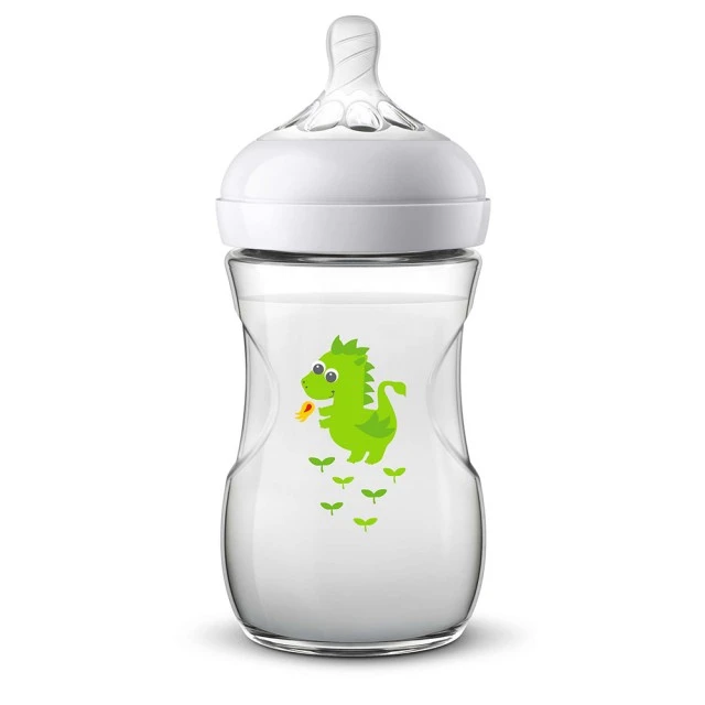Bottle Natural 260 ml 1m+ with Dino decor