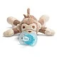 Ultra Soft pacifier 0-6m with plush toy Monkey