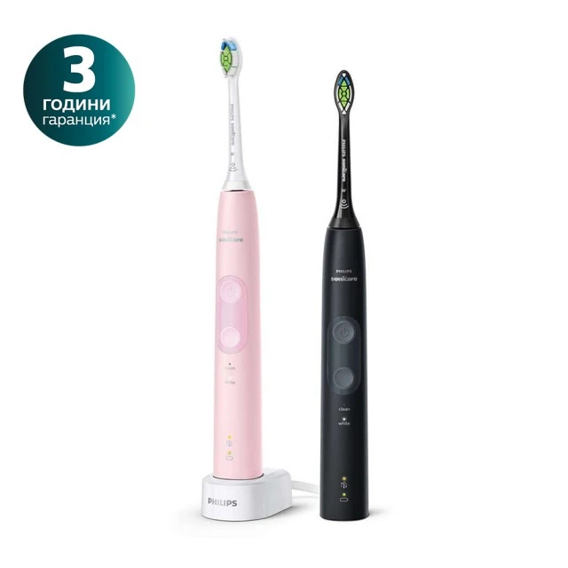 Toothbrush set ProtectiveClean series 4500 black and pink