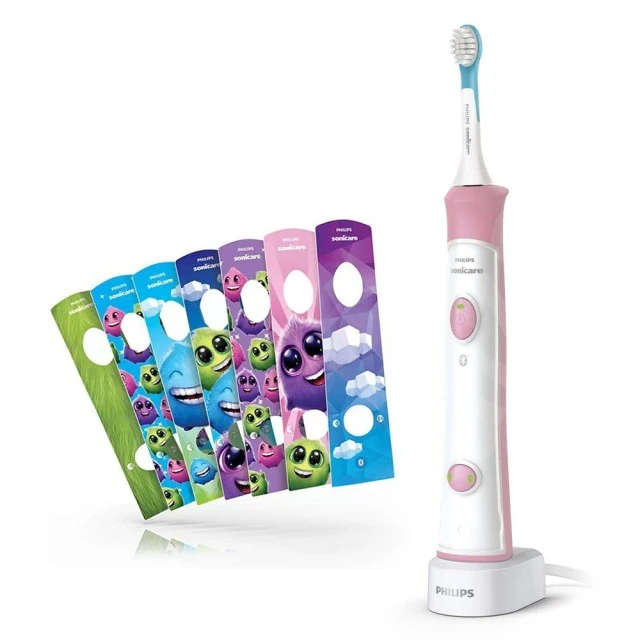 Детска четка за зъби ForKids с Bluetooth цвят розово с 2 глави