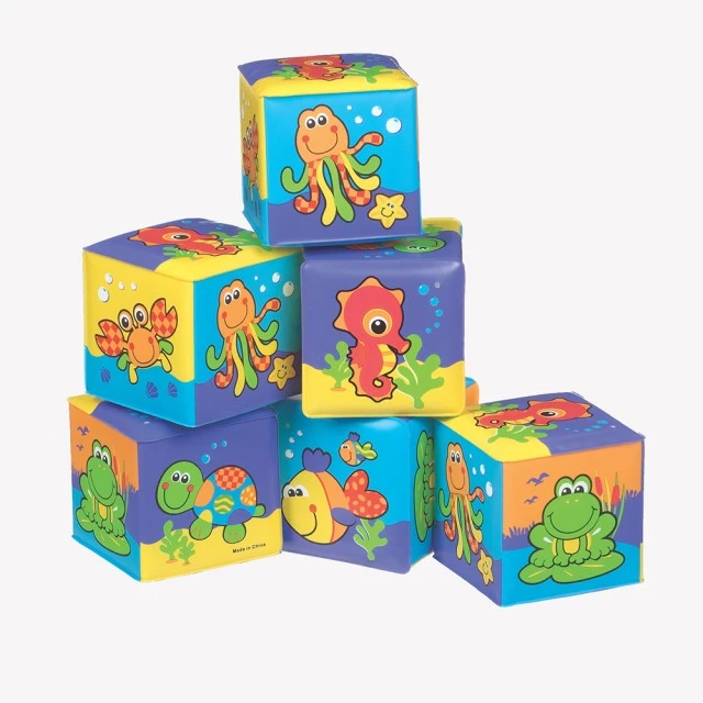 PLAYGRO Soft bath cubes, 6m+, 6 pcs/pack