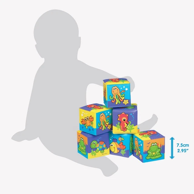 PLAYGRO Soft bath cubes, 6m+, 6 pcs/pack