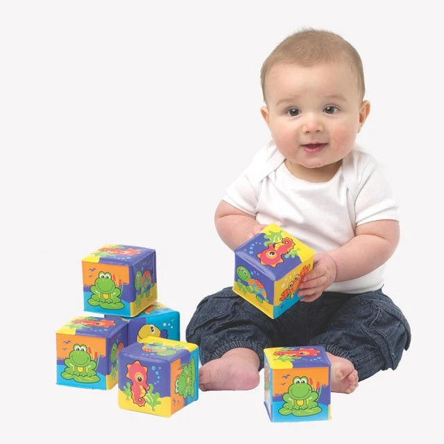 PLAYGRO Soft bath cubes, 6m+, 6 pcs/pack