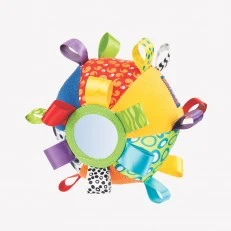 PLAYGRO Звъняща мека топка с етикети, 3м+