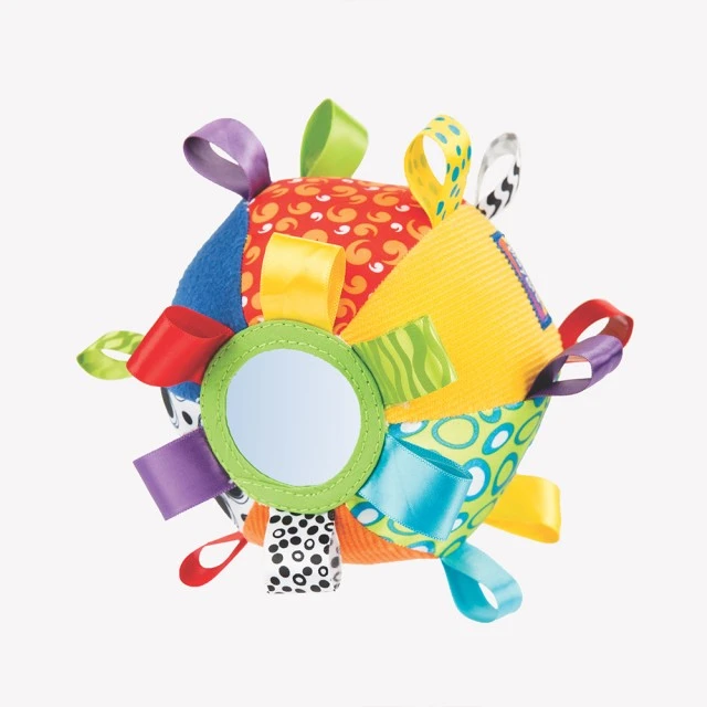 PLAYGRO Звъняща мека топка с етикети, 3м+