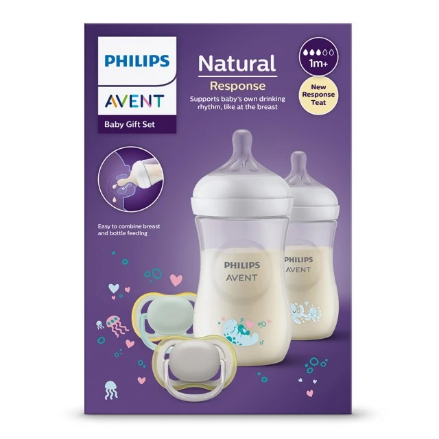 Подаръчен комплект за бебе Natural Response SCD837/11 декор Октоподи 1м+