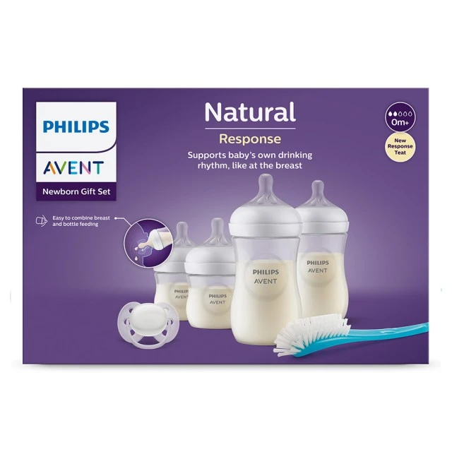 Комплект за новородено Natural Response SCD838/11 с 4 шишета и залъгалка 0м+