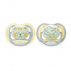 Pacifiers Ultra Air Night 18m+ gray and yellow