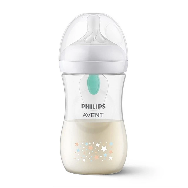 Natural Response bottle with AirFree valve 260 ml 1m+ Stars and Bear decor