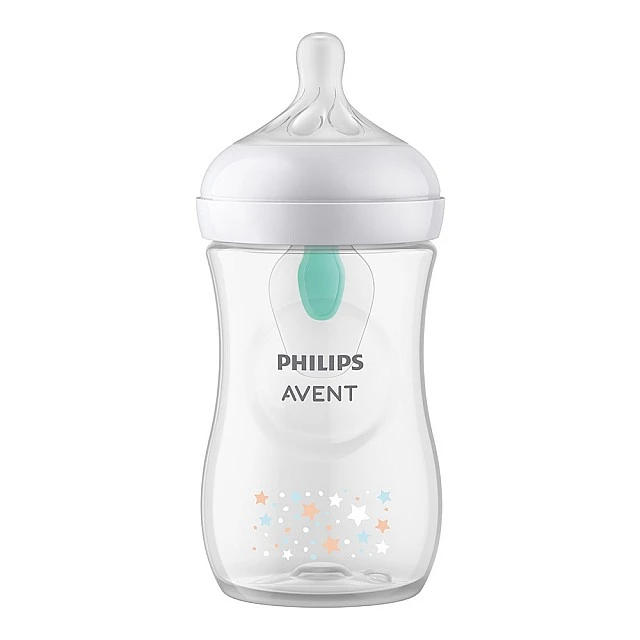 Natural Response bottle with AirFree valve 260 ml 1m+ Stars and Bear decor