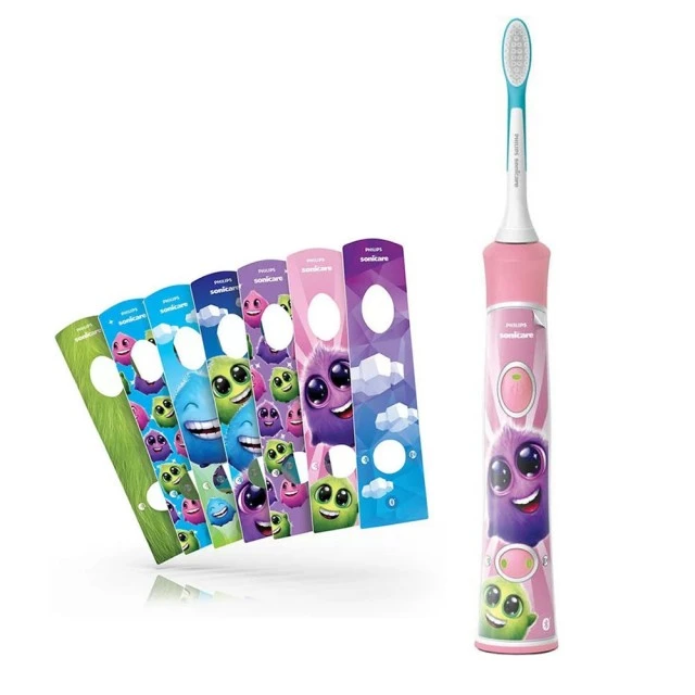 Детска четка за зъби ForKids с Bluetooth цвят розово с 2 глави
