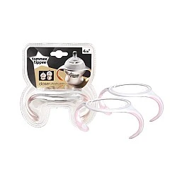 Tommee Tippee Дръжки за шишета и чаши, 4м+, 2 бр./оп., Розови