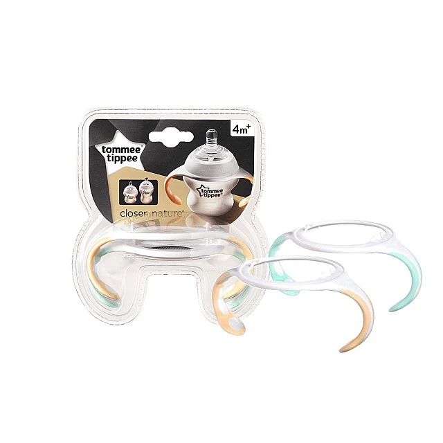 Tommee Tippee Handles for Bottles and Cups, 4m+, 2 pcs/pack, Green and Orange