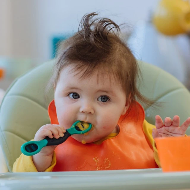 Tommee Tippee roll-up bib 6m+, orange