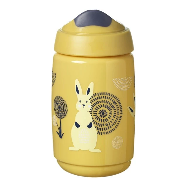 SuperStar Spill-proof cup with hard tip 390ml 12m+, BACSHIELD, yellow