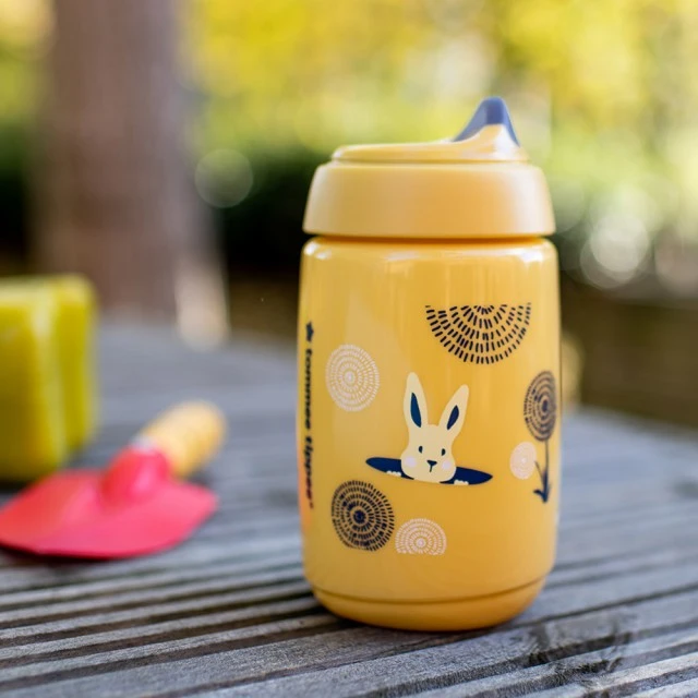 SuperStar Spill-proof cup with hard tip 390ml 12m+, BACSHIELD, yellow