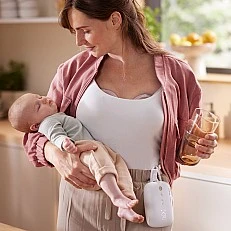 Двойна електрическа помпа Philips AVENT Hands-free SCF532/11 тип “свободни ръце”, която дискретно се побира в сутиена, задвижващ мотор с акумулаторна батерия