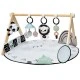 Active gymnastics Tiny Love Luxe Gymini from the Black&White Décor series, with a round rug with a diameter of 92 cm, a wooden arch and a selection of 6 toys, 0m+