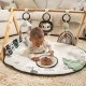 Active gymnastics Tiny Love Luxe Gymini from the Black&White Décor series, with a round rug with a diameter of 92 cm, a wooden arch and a selection of 6 toys, 0m+