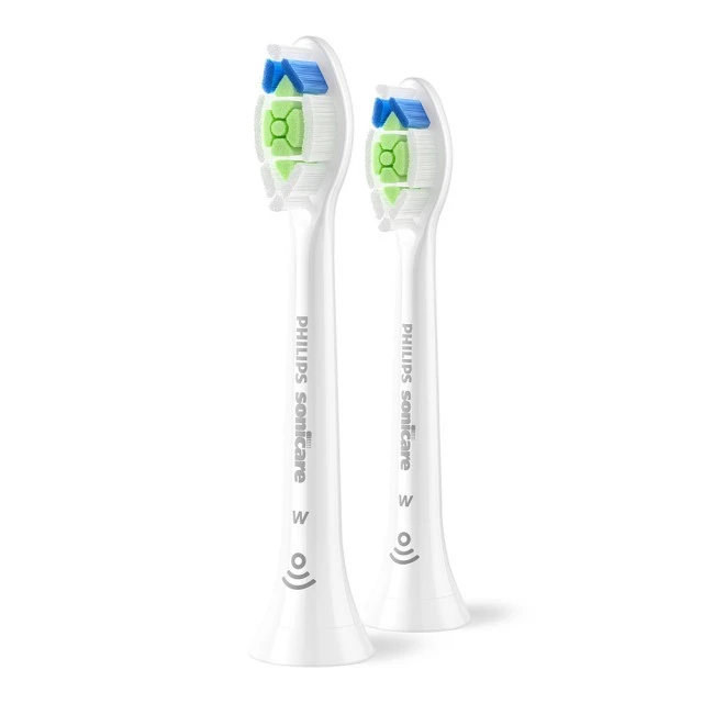 Комплект от 2 броя накрайници W2 Optimal White HX6062/87 за електрически четки за зъби Philips Sonicare, твърдост на косъмчетата: Medium Soft