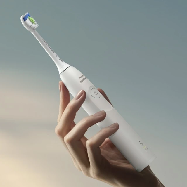 Акумулаторна четка за зъби Philips Sonicare HX7108/01 серия 5300 със звукова технология Next-Generation, 1 режим на четкане, 2 интензитета, сензор за натиск, глава W2 Optimal White