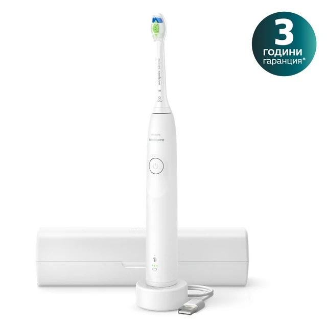 Rechargeable toothbrush Philips Sonicare HX7108/02 series 5300 with Next-Generation sonic technology, 1 brushing mode, 2 intensities, pressure sensor, W2 Optimal White head
