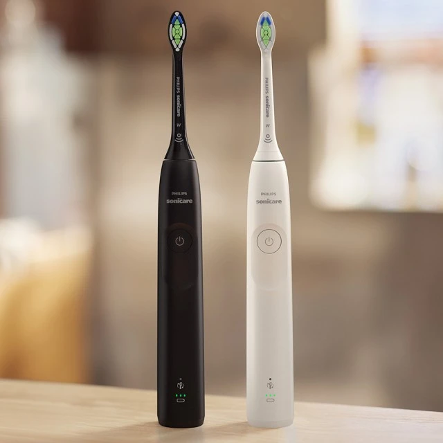 Set of 2 Philips Sonicare HX7109/01 5300 Series Rechargeable Toothbrushes with Next-Generation Sound Technology, 1 Brushing Mode, 2 Intensities, Pressure Sensor, W2 Optimal White Head