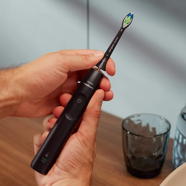 Set of 2 Philips Sonicare HX7109/01 5300 Series Rechargeable Toothbrushes with Next-Generation Sound Technology, 1 Brushing Mode, 2 Intensities, Pressure Sensor, W2 Optimal White Head