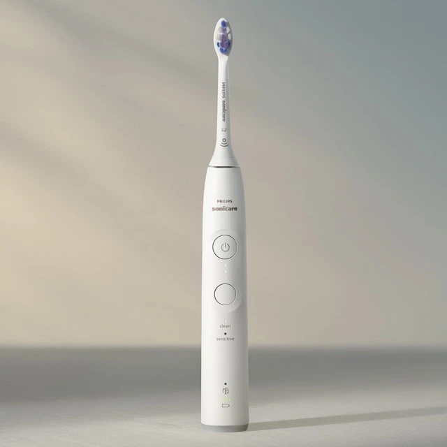 Philips Sonicare HX7400/06 electric toothbrush series 6100 with Next-Generation sound technology, 2 modes, 3 intensities, light pressure sensor, S2 Sensitive head, travel case