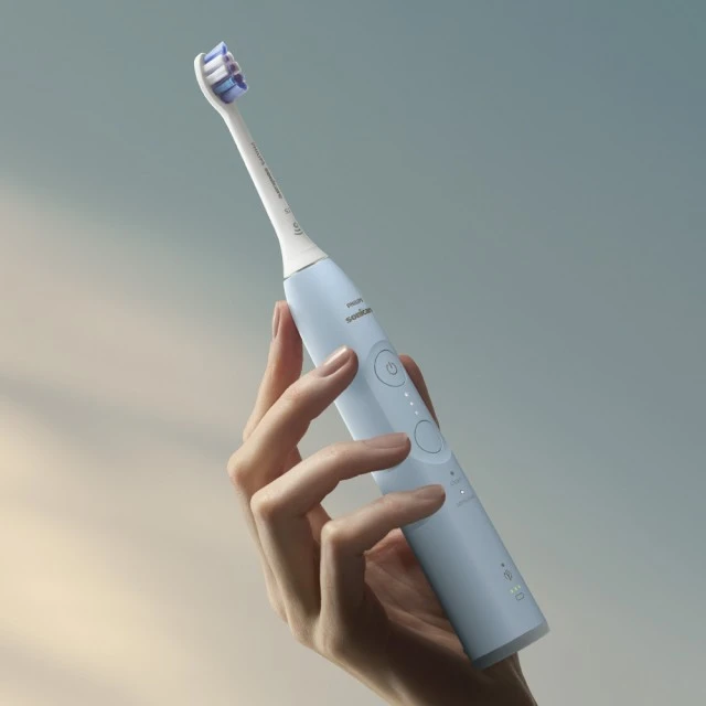 Philips Sonicare HX7406/01 electric toothbrush series 6100 with Next-Generation sound technology, 2 modes, 3 intensities, light pressure sensor, S2 Sensitive head