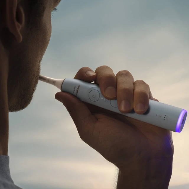 Philips Sonicare HX7406/01 electric toothbrush series 6100 with Next-Generation sound technology, 2 modes, 3 intensities, light pressure sensor, S2 Sensitive head